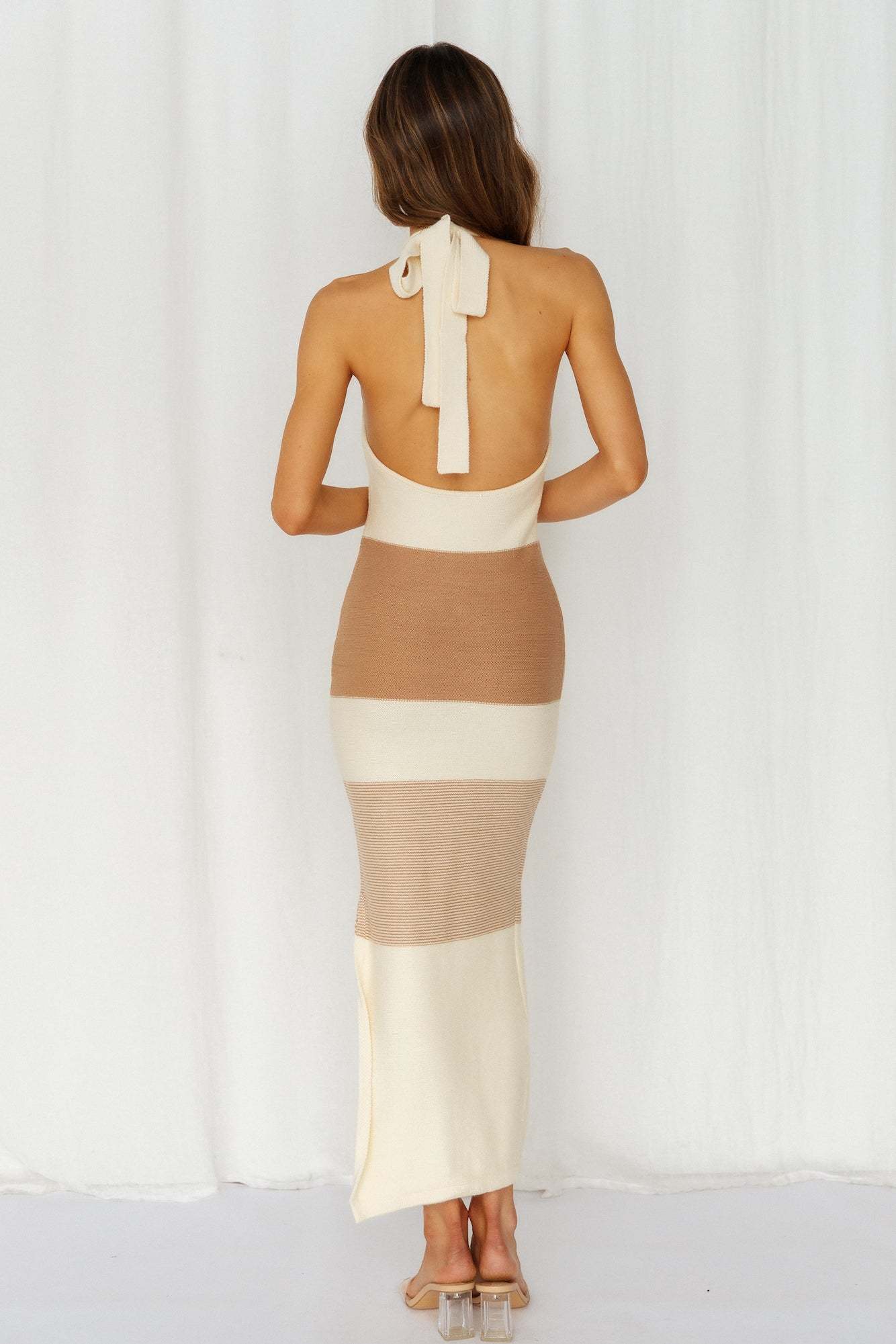 Dishing It Out Dress Beige