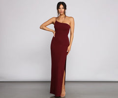 Alice Formal One Shoulder Crepe Dress