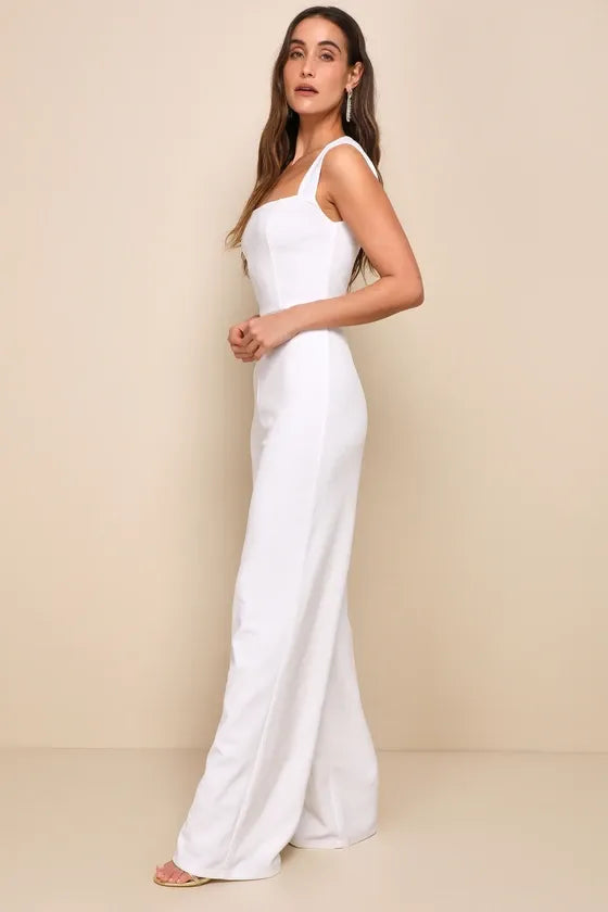 Enticing Endeavors White Jumpsuit