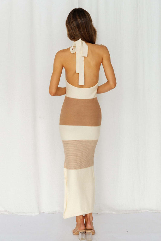 Dishing It Out Dress Beige